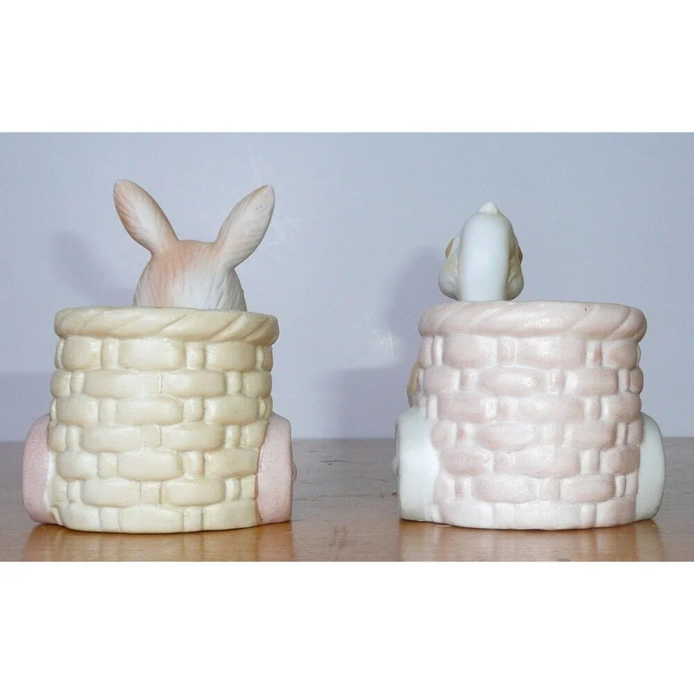 Lot 2 Easter Votive Candle Holder Bunny + Duck with Cart Basket Price Products